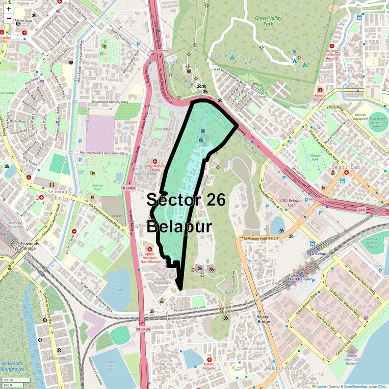 Location Map of Sector 26 Belapur
