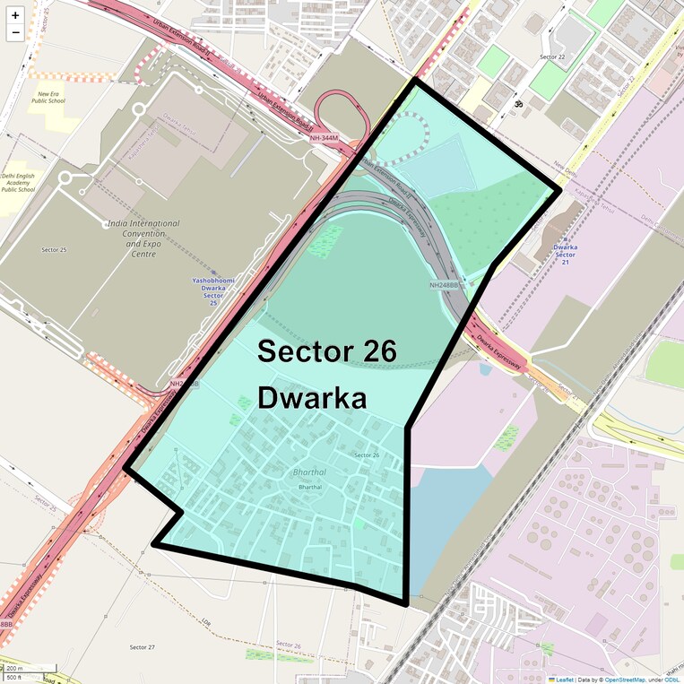 Location Map of Sector 26 Dwarka