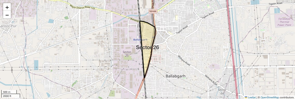 Location Map of Sector 26, Faridabad