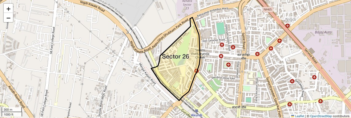 Location Map of Sector 26, Pune