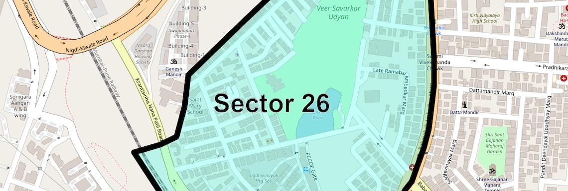 Location Map of Sector 26, Pune