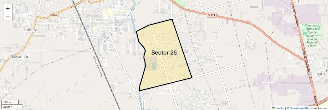 Location Map of Sector 26, Sonipat