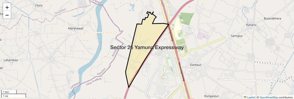 Location Map of Sector 26 Yamuna Expressway, Greater Noida