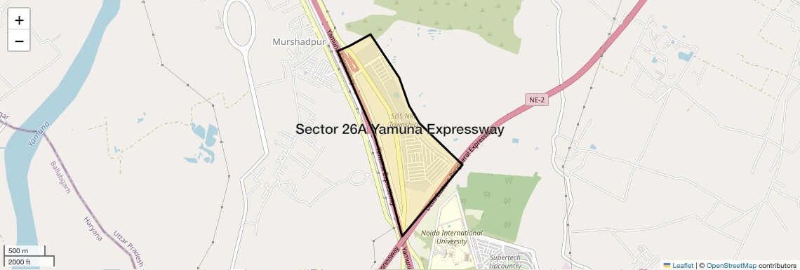 Location Map of Sector 26A Yamuna Expressway, Greater Noida