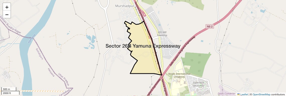 Location Map of Sector 26B Yamuna Expressway, Greater Noida