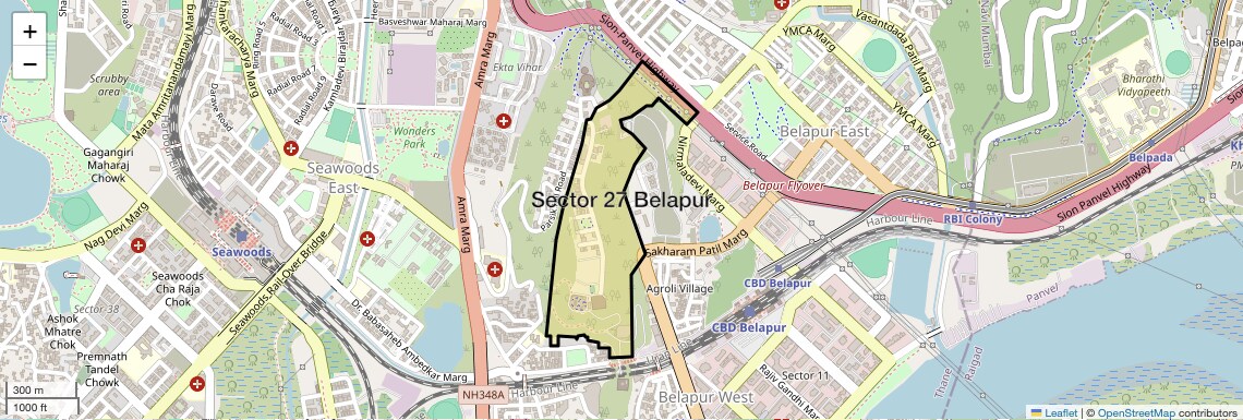 Location Map of Sector 27 Belapur, Navi Mumbai