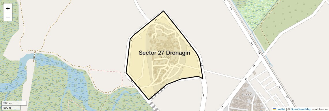Location Map of Sector 27 Dronagiri, Navi Mumbai