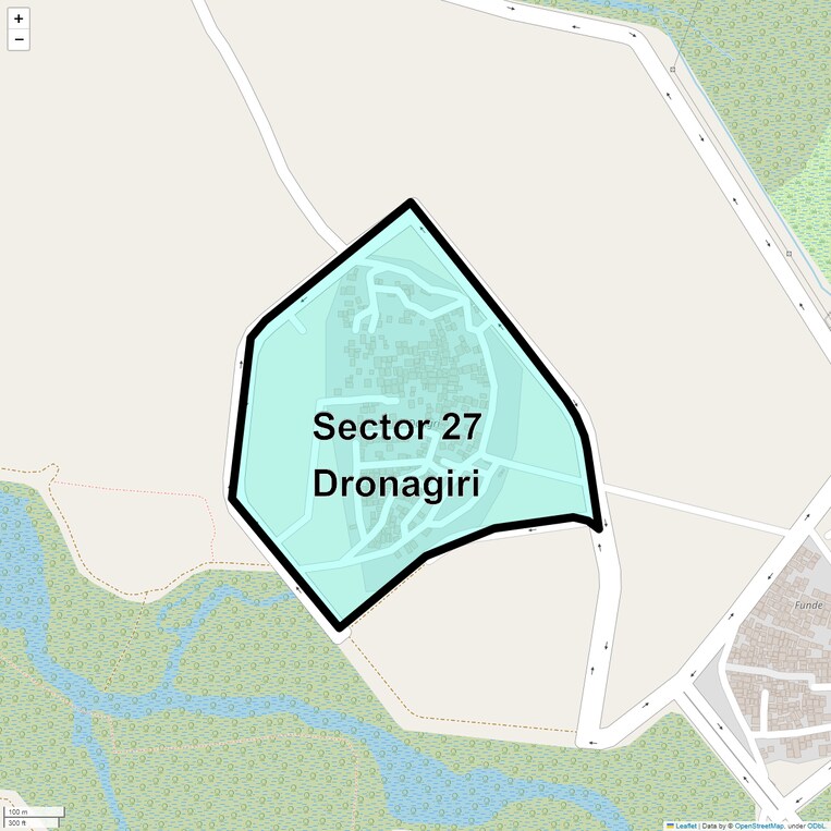 Location Map of Sector 27 Dronagiri