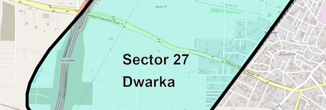 Location Map of Sector 27 Dwarka, Delhi
