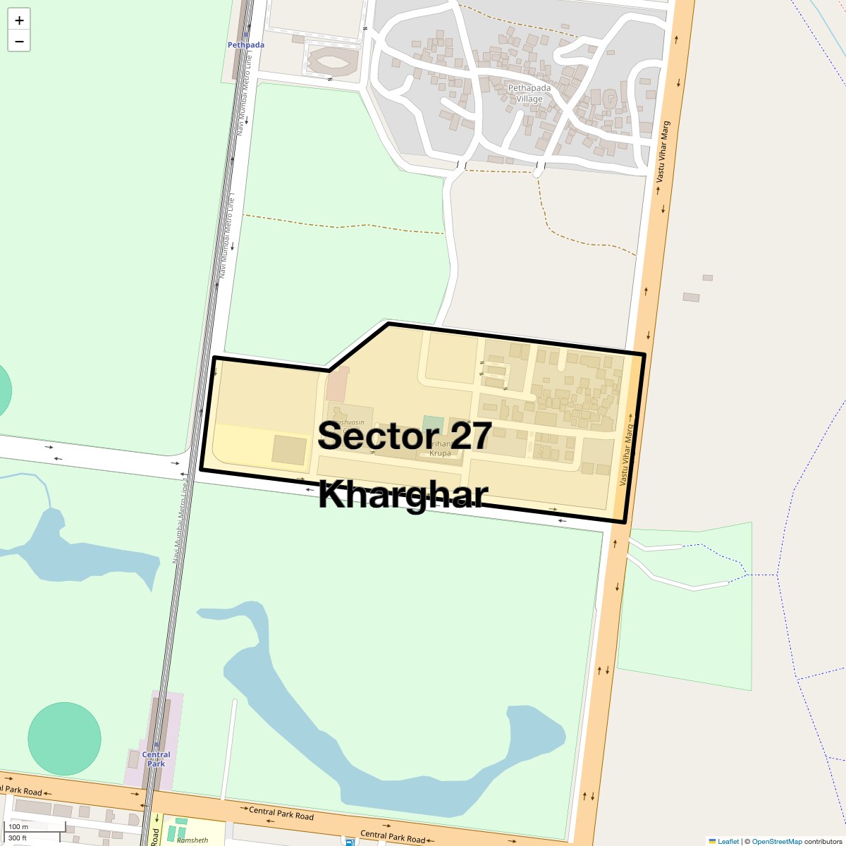 Location Map of Sector 27 Kharghar, Navi Mumbai