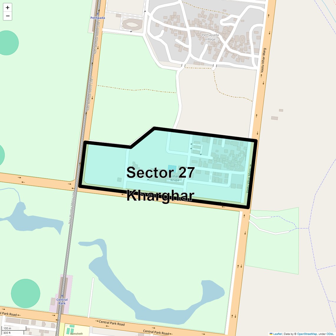 Location Map of Sector 27 Kharghar, Navi Mumbai