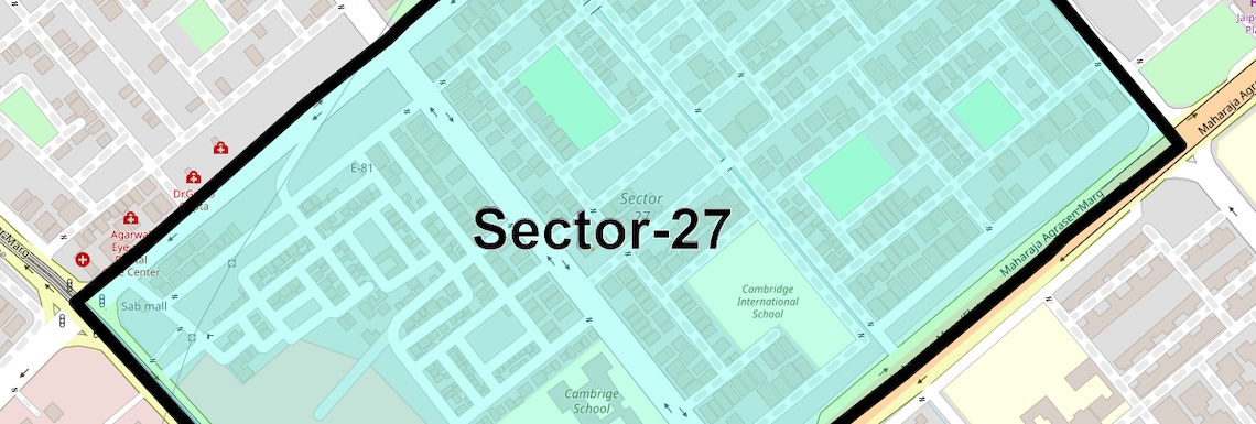 Location Map of Sector 27, Noida