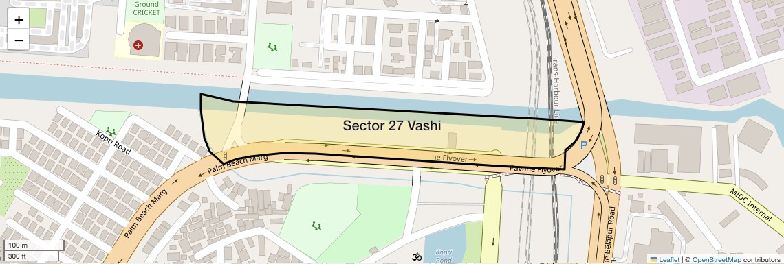 Location Map of Sector 27 Vashi, Navi Mumbai