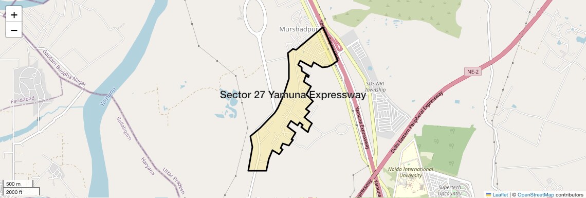 Location Map of Sector 27 Yamuna Expressway, Greater Noida