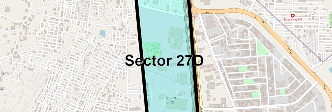 Location Map of Sector 27d, Faridabad