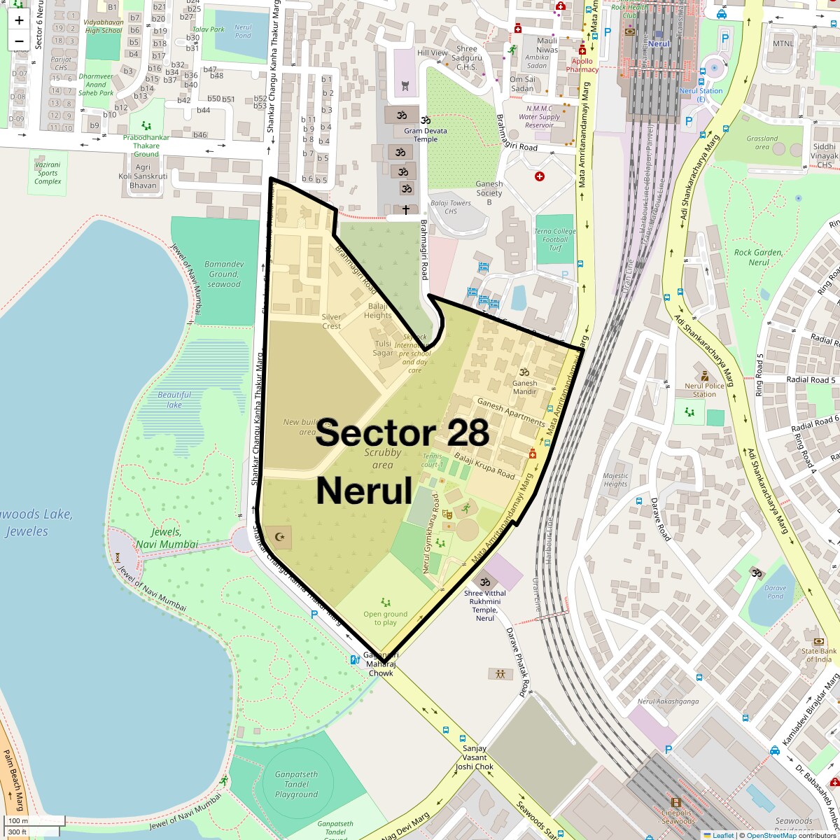 Location Map of Sector 28 Nerul, Navi Mumbai