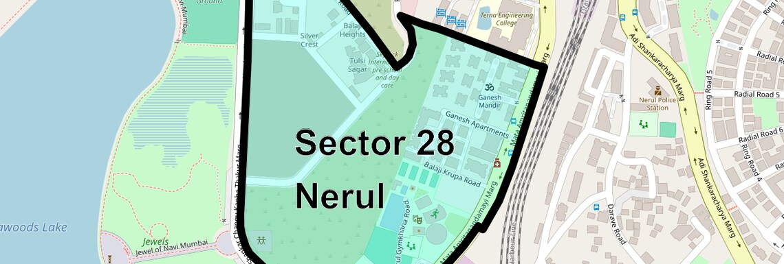 Location Map of Sector 28 Nerul, Navi Mumbai