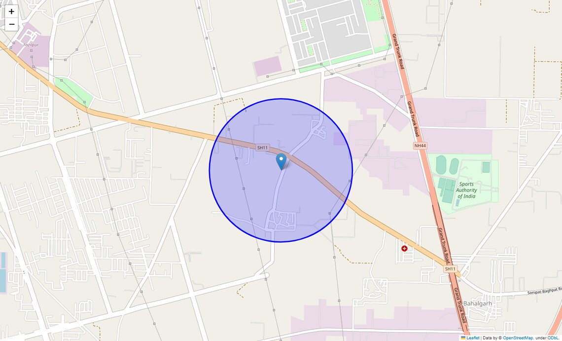 Location Map of Sector 28, Sonipat