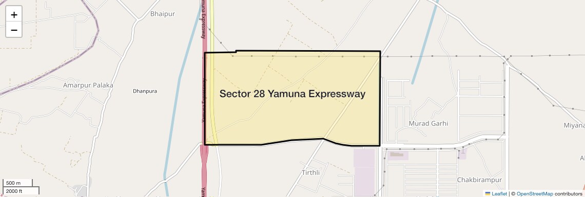 Location Map of Sector 28 Yamuna Expressway, Greater Noida