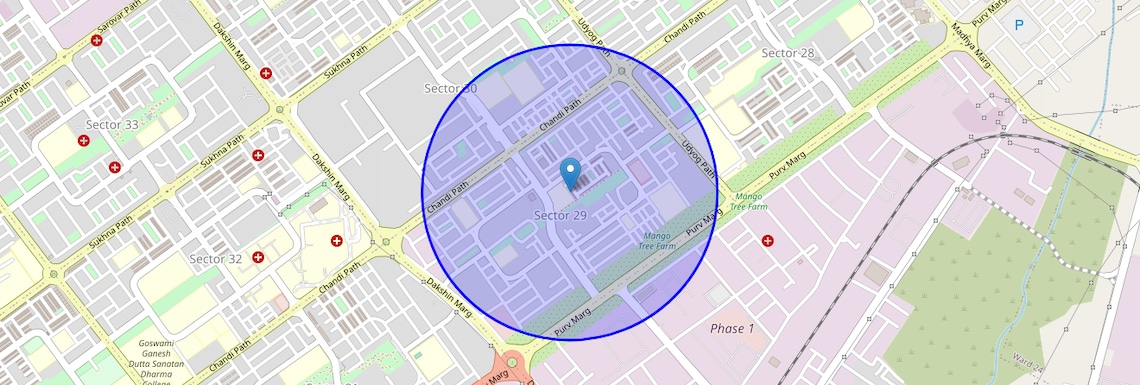 Location Map of Sector 29, Chandigarh