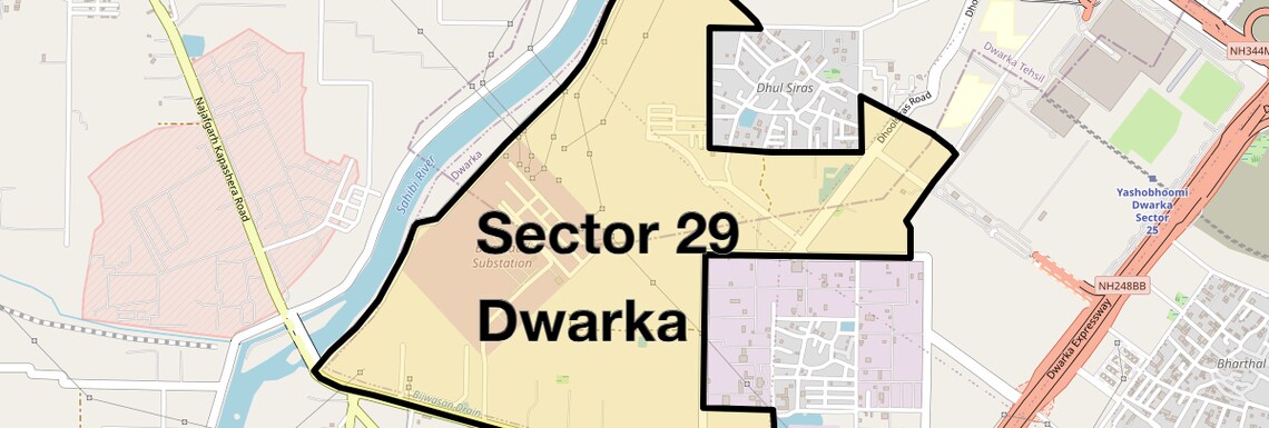 Location Map of Sector 29 Dwarka, Delhi