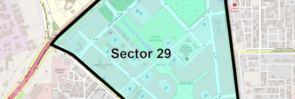 Location Map of Sector 29, Gurgaon