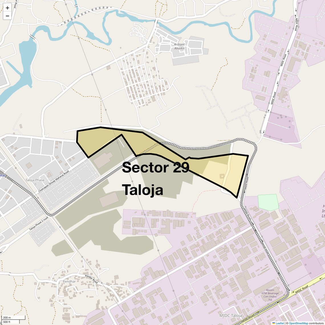 Location Map of Sector 29 Taloja, Navi Mumbai