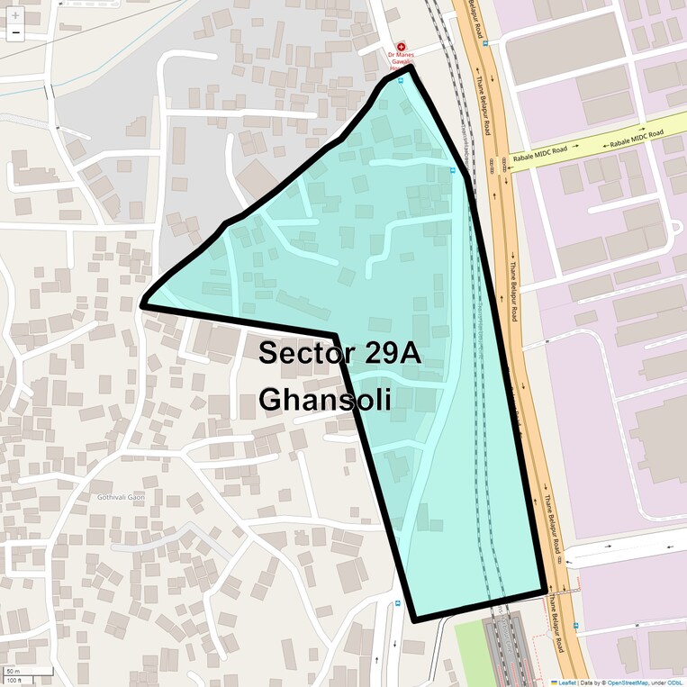 Location Map of Sector 29a Ghansoli