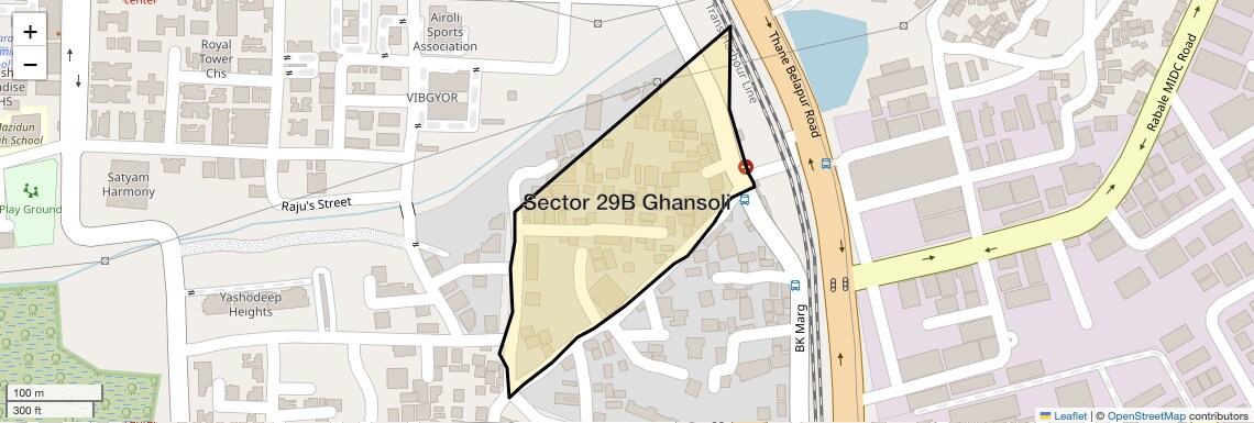 Location Map of Sector 29B Ghansoli, Navi Mumbai