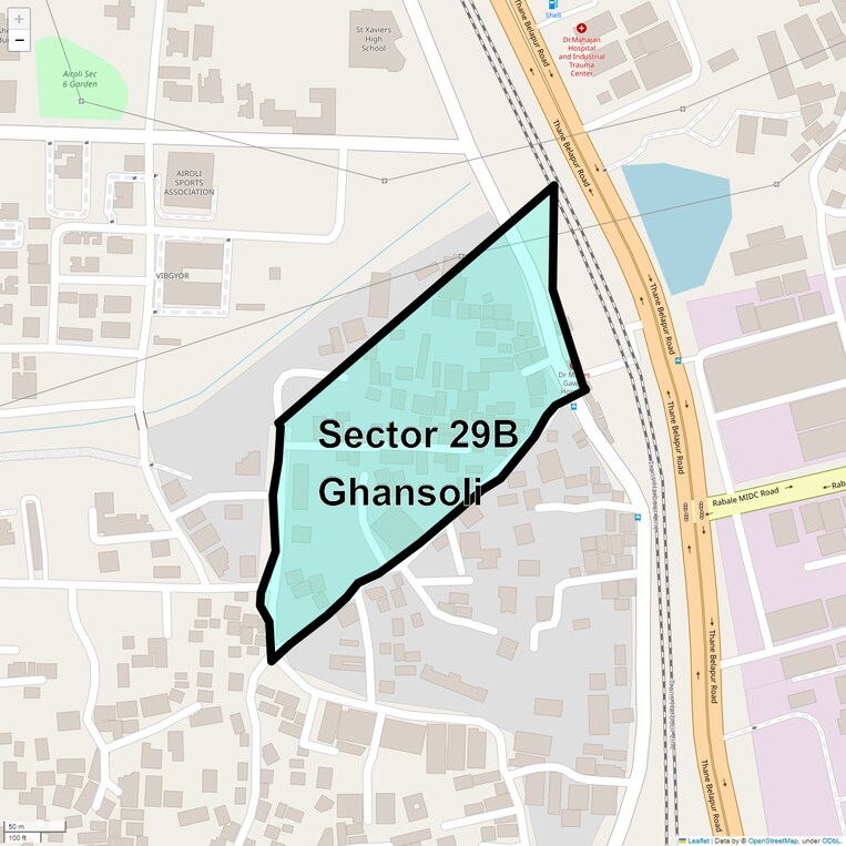 Location Map of Sector 29b Ghansoli