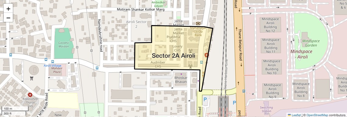 Location Map of Sector 2A Airoli, Navi Mumbai