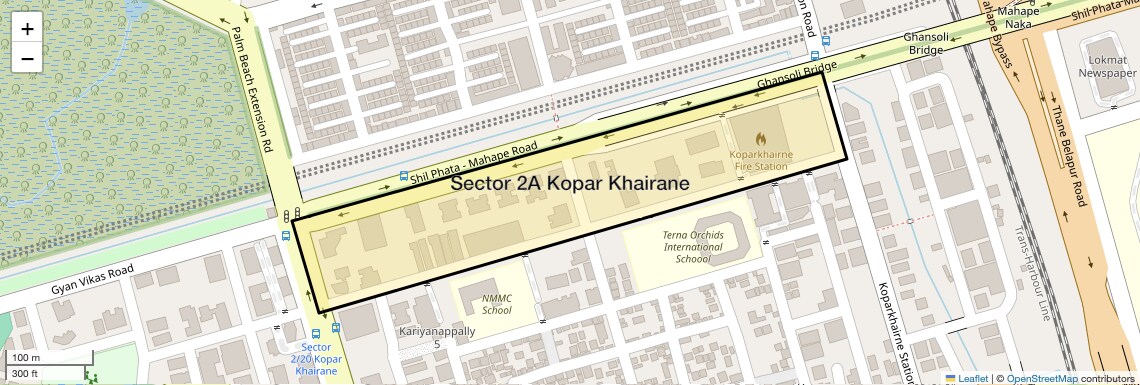 Location Map of Sector 2A Kopar Khairane, Navi Mumbai