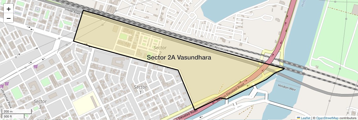 Location Map of Sector 2A Vasundhara, Ghaziabad