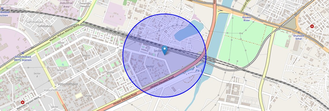 Location Map of Sector 2a Vasundhara, Ghaziabad