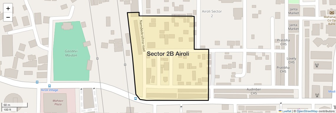 Location Map of Sector 2B Airoli, Navi Mumbai
