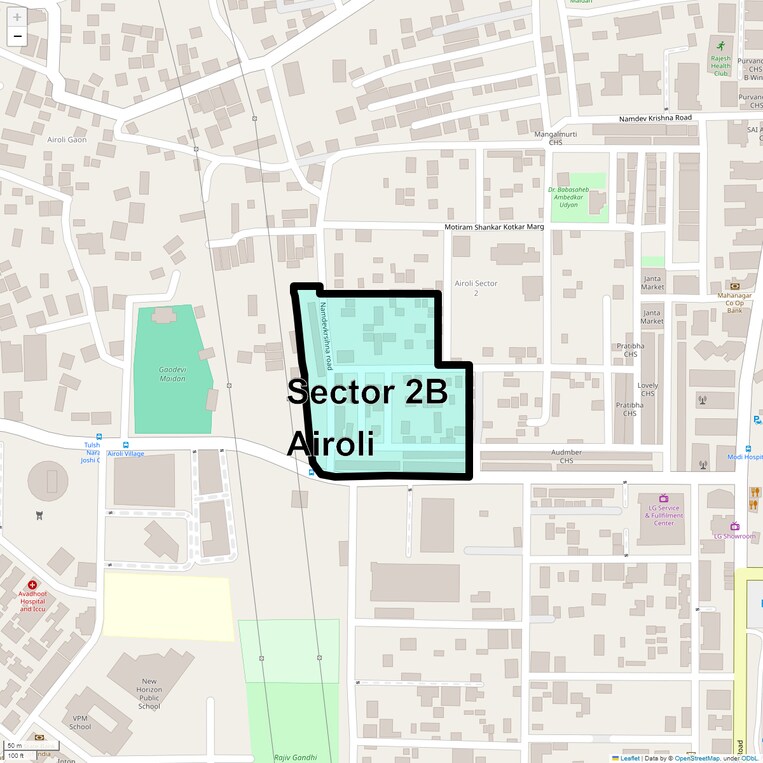 Location Map of Sector 2b Airoli