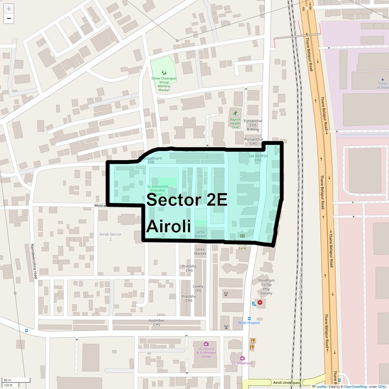 Location Map of Sector 2e Airoli
