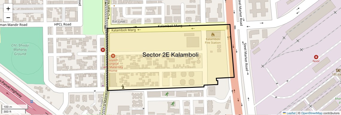 Location Map of Sector 2E Kalamboli, Navi Mumbai