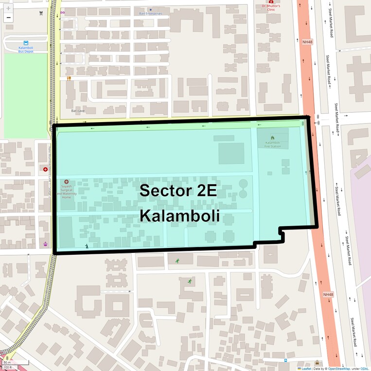 Location Map of Sector 2e Kalamboli
