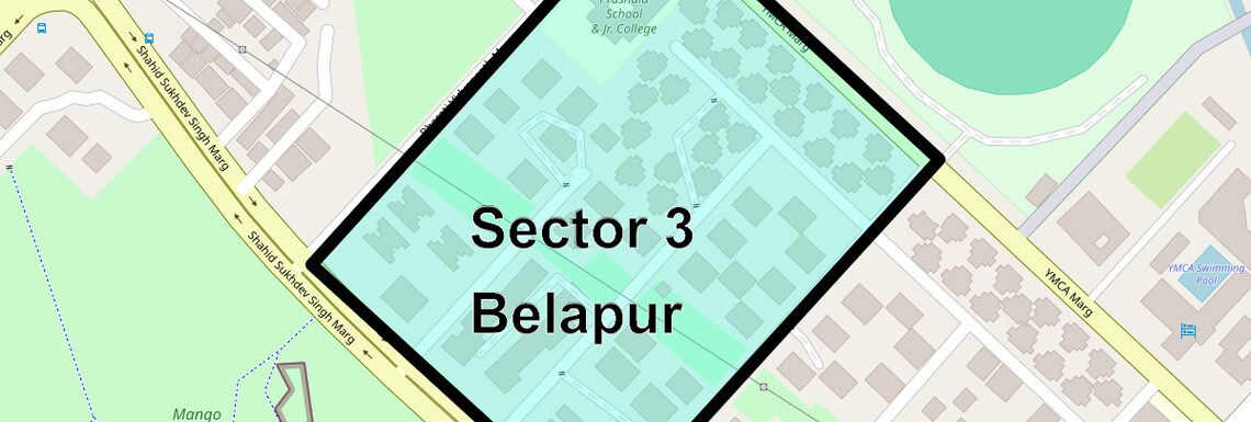 Location Map of Sector 3 Belapur, Navi Mumbai
