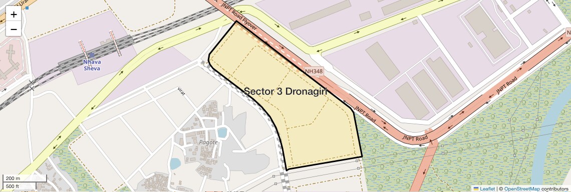 Location Map of Sector 3 Dronagiri, Navi Mumbai