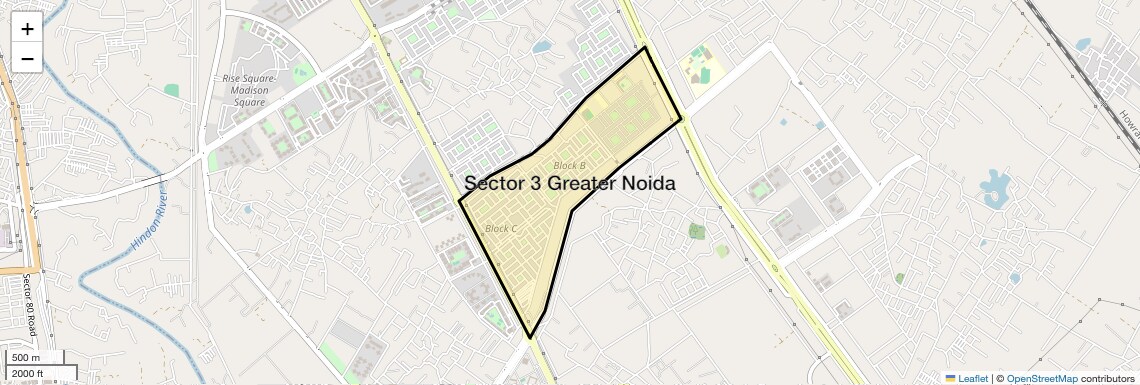 Location Map of Sector 3 Greater Noida, Greater Noida