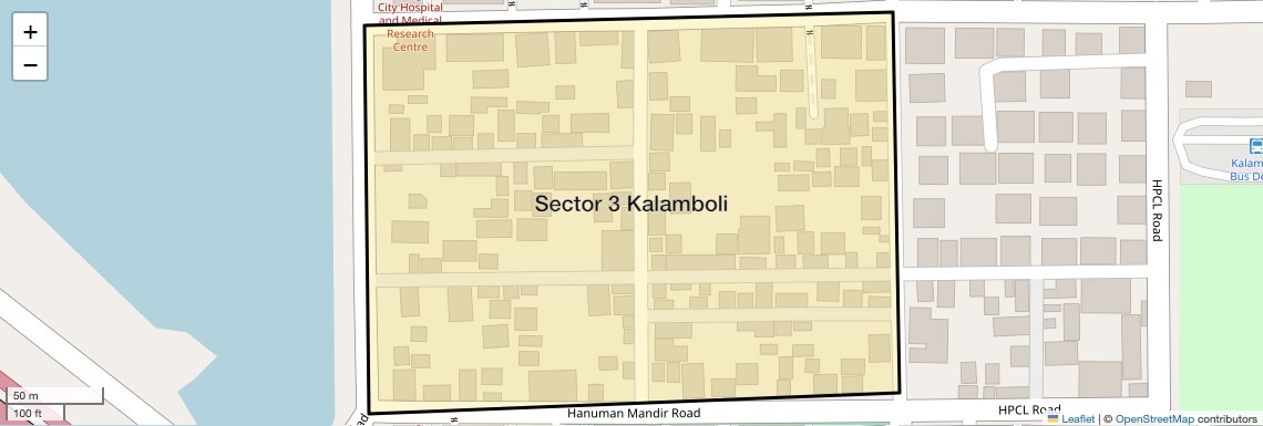 Location Map of Sector 3 Kalamboli, Navi Mumbai