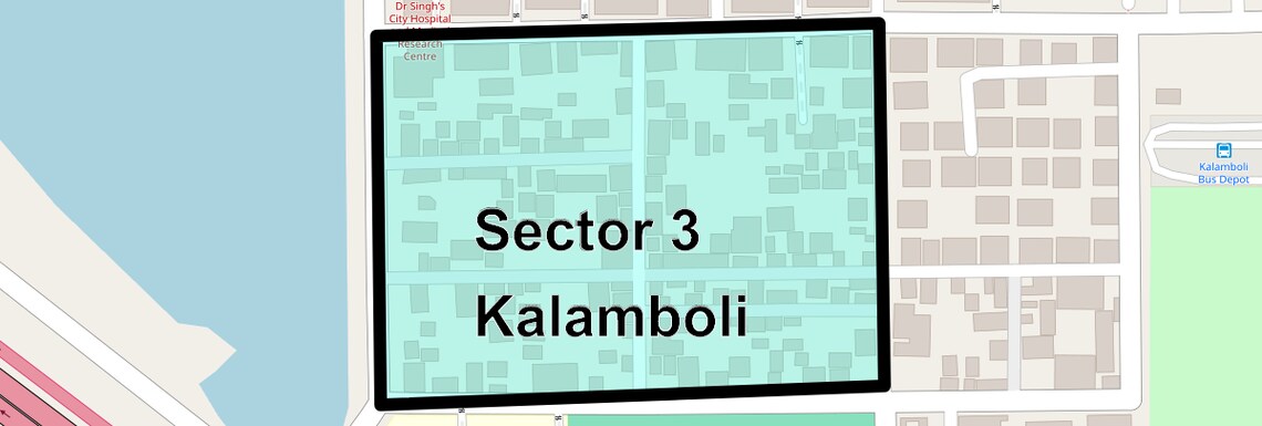 Location Map of Sector 3 Kalamboli, Navi Mumbai