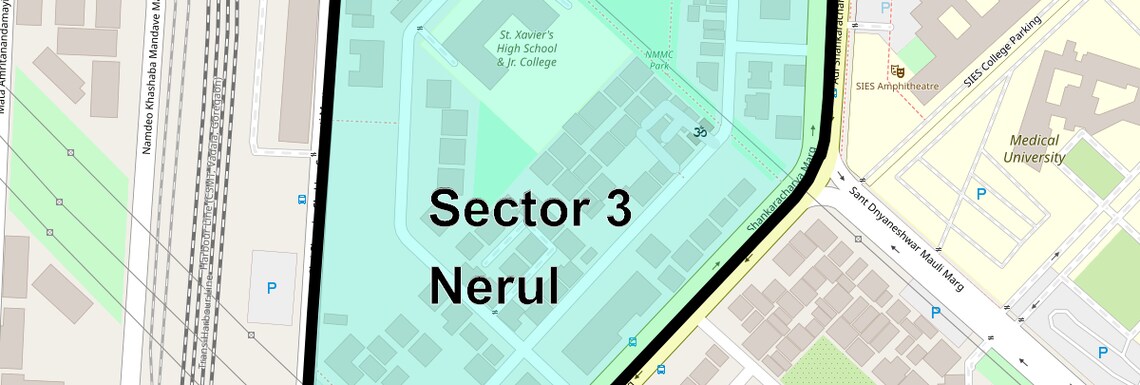 Location Map of Sector 3 Nerul, Navi Mumbai