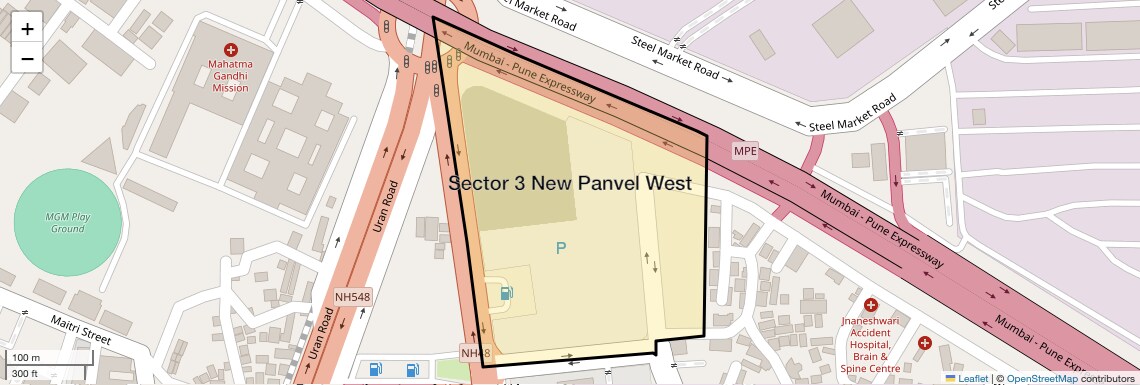Location Map of Sector 3 New Panvel West, Navi Mumbai