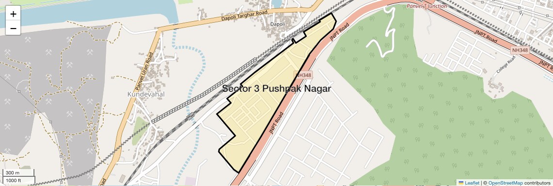 Location Map of Sector 3 Pushpak Nagar, Navi Mumbai