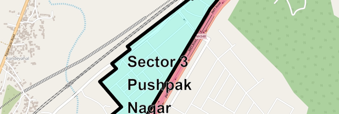 Location Map of Sector 3 Pushpak Nagar, Navi Mumbai