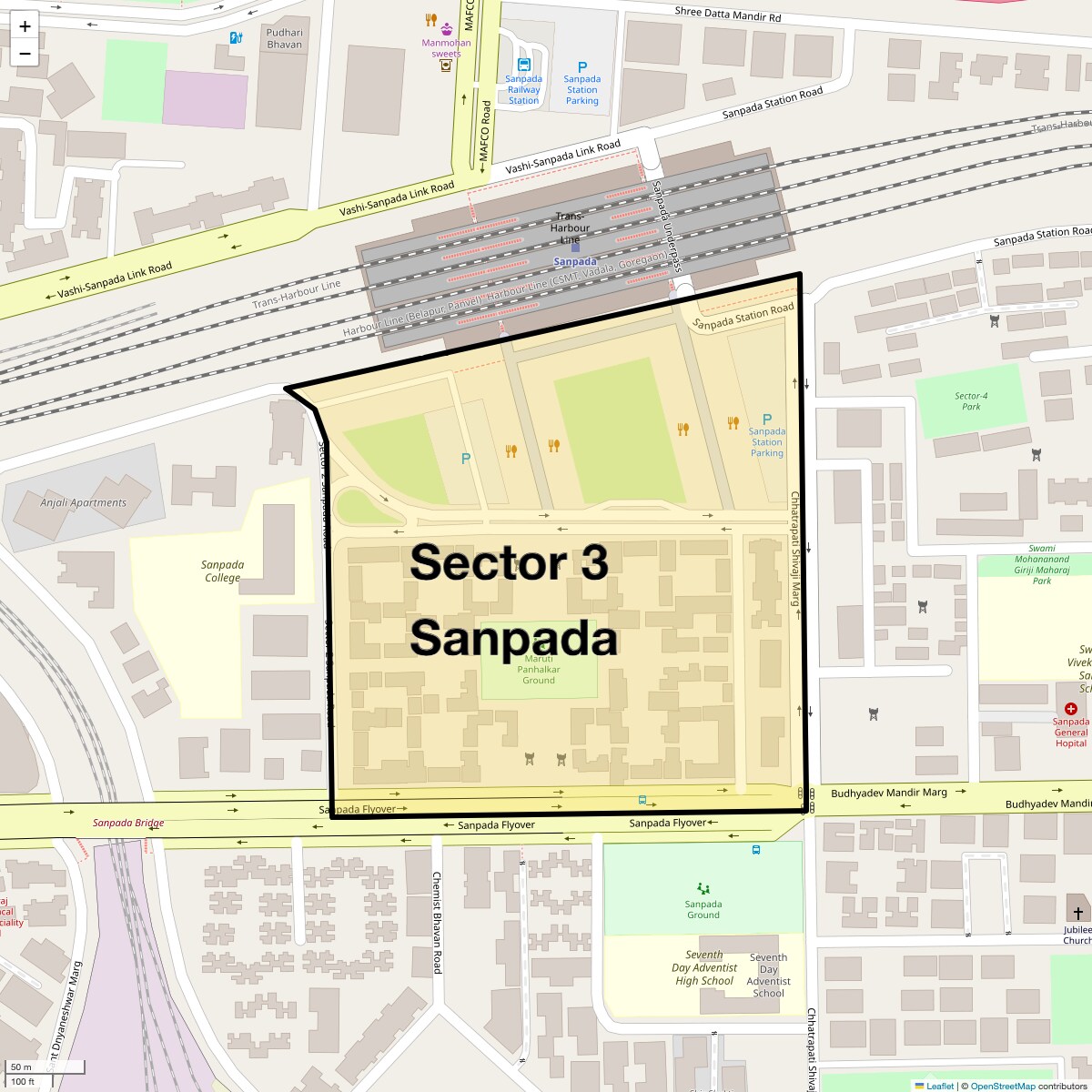Check Time Travel of Sector 3 Sanpada, Navi Mumbai