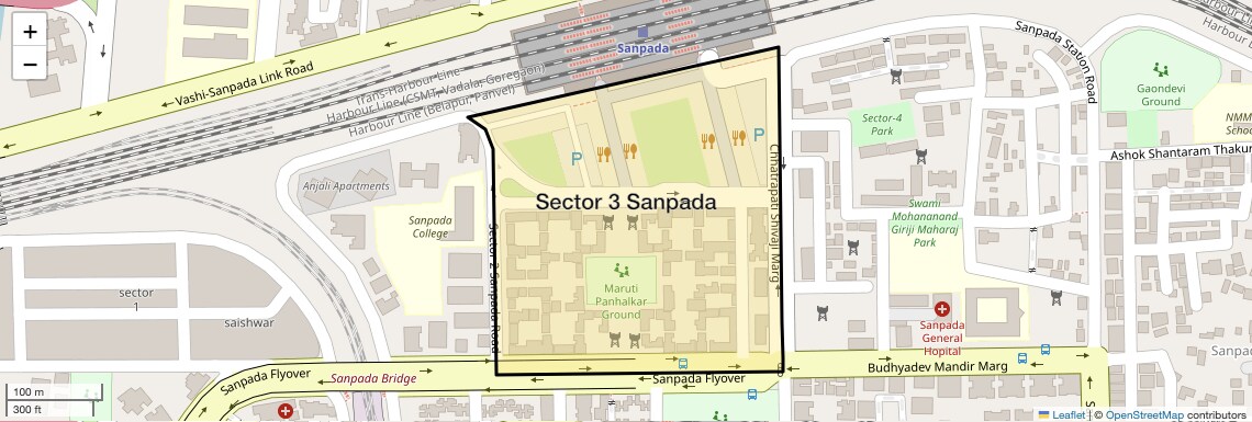 Location Map of Sector 3 Sanpada, Navi Mumbai